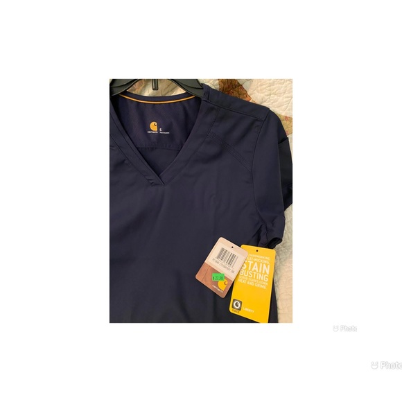 Carhartt V-Neck Scrub top (nAvy Blue) - Size Small - Picture 4 of 4